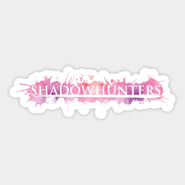 Shadowhunters logo / The Mortal Instruments - voids and outline splashes (pink watercolour) - Clary, Alec, Jace, Izzy, Magnus - Malec - Parabatai Sticker by Vane22april